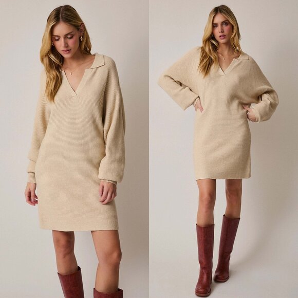 Kristin Collared Sweater Dress | Women's Fall and Winter Fashion | Thanksgiving - Picture 1 of 11